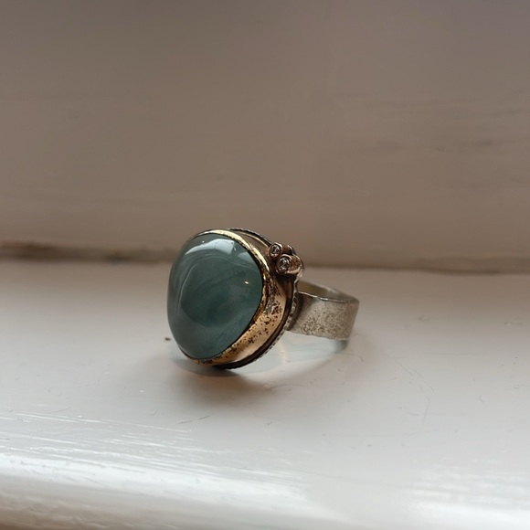 Jamie Joseph gemstone and diamond sterling/14K ring. Size 8 - Picture 4 of 7